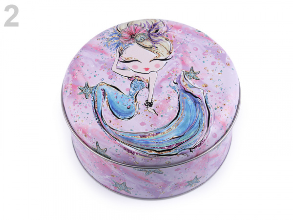 Plechová krabice malá - jednorožec, mořská panna