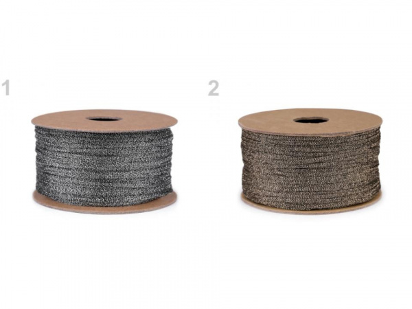 Lurexová šňůrka plochá / provázek šíře 2,5 mm