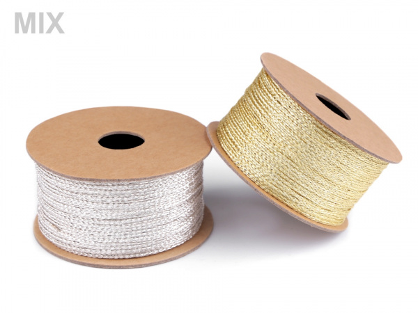 Lurexová šňůrka plochá / provázek šíře 1,2 mm