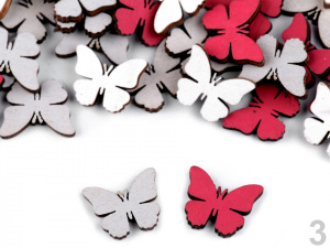 Dřevěné srdce, květ, motýl