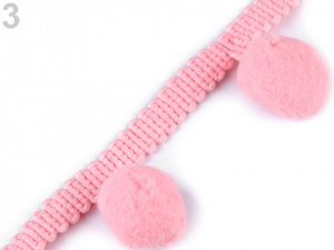 Prýmek šíře 35 mm s velkými bambulkami Ø20 mm