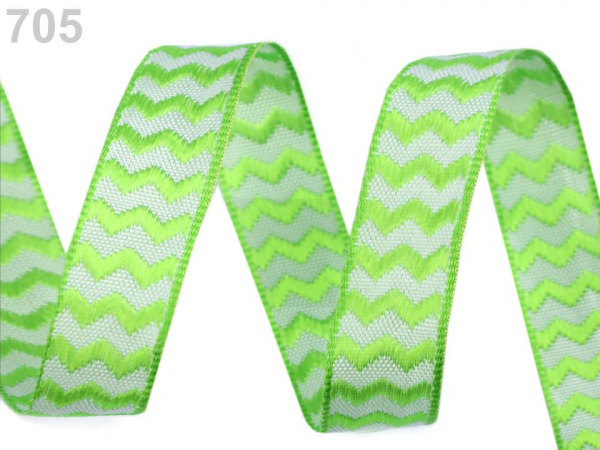 Stuha s drátem šíře 15 mm chevron