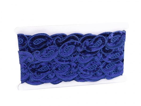 Flitrový prýmek šíře 30 mm nažehlovací, paisley