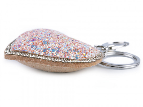 Přívěsek na kabelku / klíče srdce s AB efektem