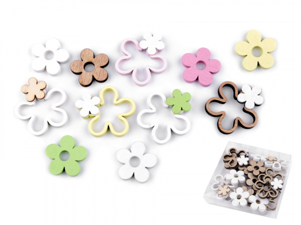 Dřevěné květy sada