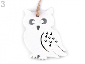 Dřevěná sova s provázkem