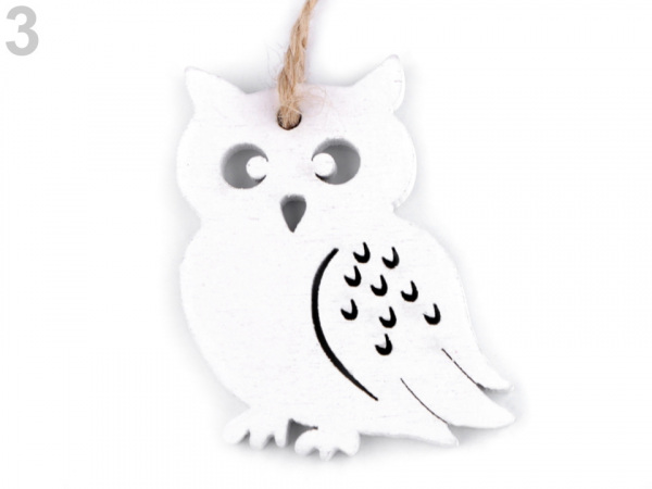 Dřevěná sova s provázkem