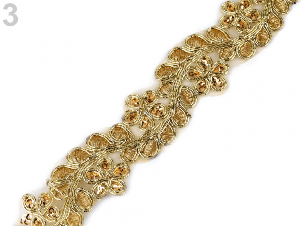 Prýmek na monofilu s flitry šíře 35 mm