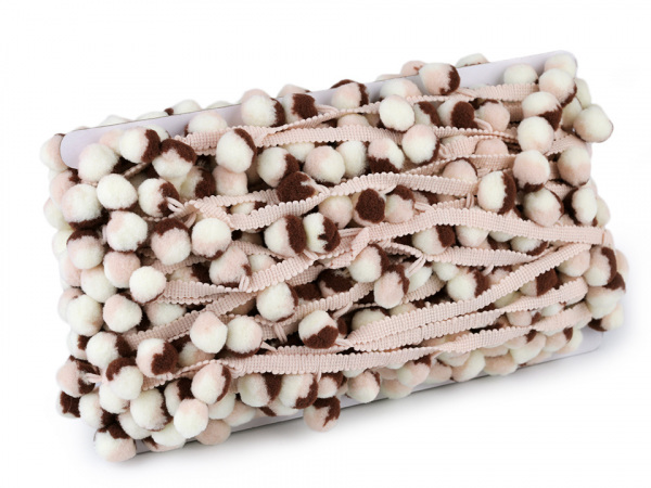 Prýmek šíře 25 mm s multicolor bambulkami Ø15 mm