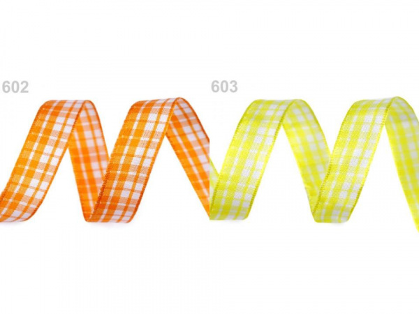 Károvaná stuha s drátem šíře 15 mm