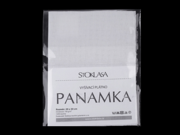Vyšívací tkanina Panamka bílá 20x30 cm