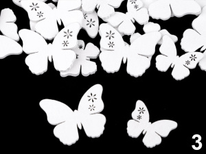 Dřevěné srdce, ptáček, motýl, květ k nalepení / k domalování