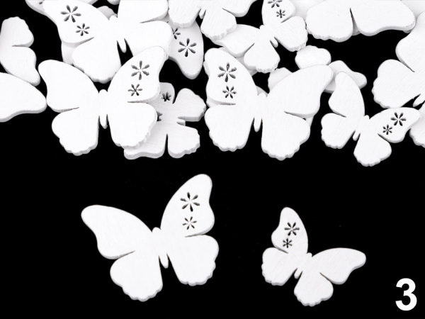 Dřevěné srdce, ptáček, motýl, květ k nalepení / k domalování