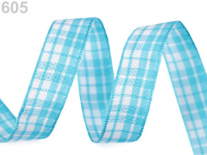 Károvaná stuha s drátem šíře 15 mm