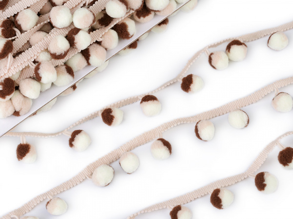 Prýmek šíře 25 mm s multicolor bambulkami Ø15 mm