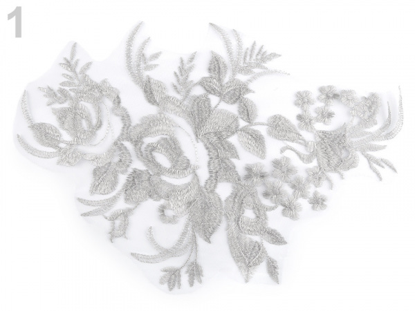 Velká lurexová aplikace / vsadka na společenské šaty