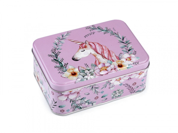 Plechová krabice jednorožec střední