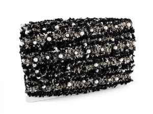 Prýmek s perlami a lurexem šíře 30 mm