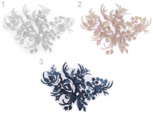 Velká lurexová aplikace / vsadka na společenské šaty