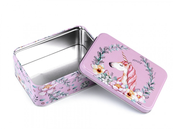 Plechová krabice jednorožec střední