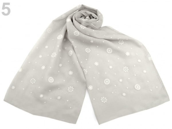 Šála s potiskem malé mandaly 65x185 cm