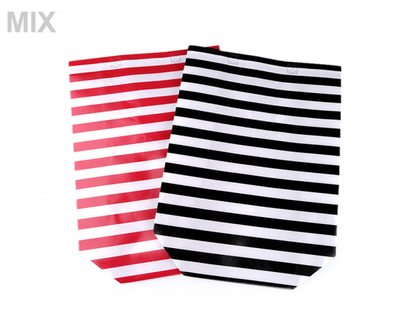 Nákupní taška s pruhy střední 28x39 cm omyvatelná