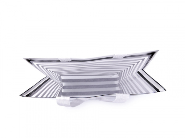 Nákupní taška s pruhy malá 23,5x32,5 cm omyvatelná