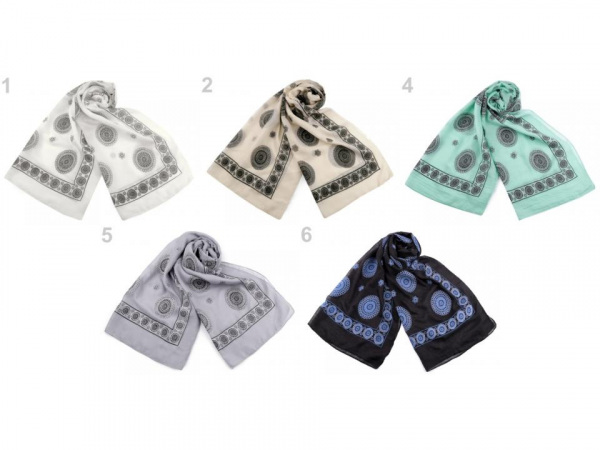 Šála mandala 65x185 cm