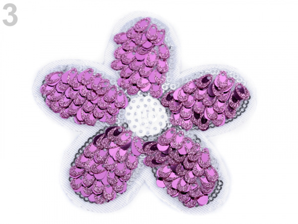 Nažehlovačka květ s flitry