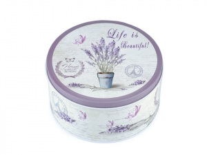 Plechová krabice levandule střední