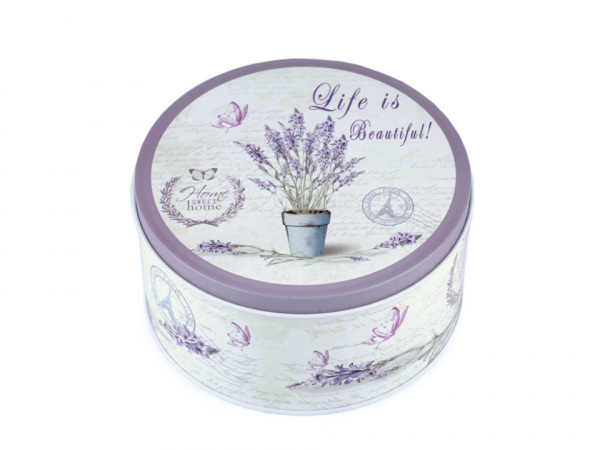 Plechová krabice levandule střední