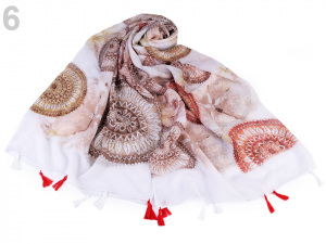 Šátek / šála mandala se střapci 90x180 cm