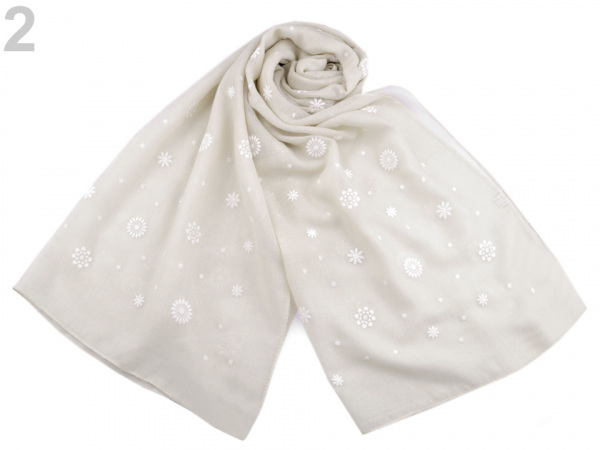 Šála s potiskem malé mandaly 65x185 cm