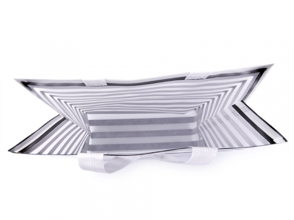 Nákupní taška s pruhy střední 28x39 cm omyvatelná