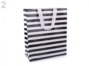 Nákupní taška s pruhy střední 28x39 cm omyvatelná