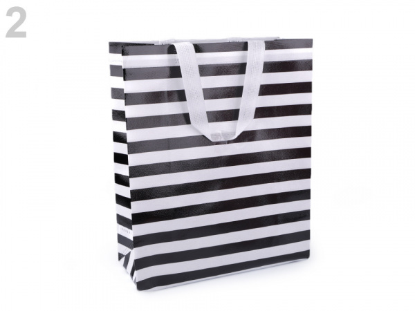 Nákupní taška s pruhy střední 28x39 cm omyvatelná
