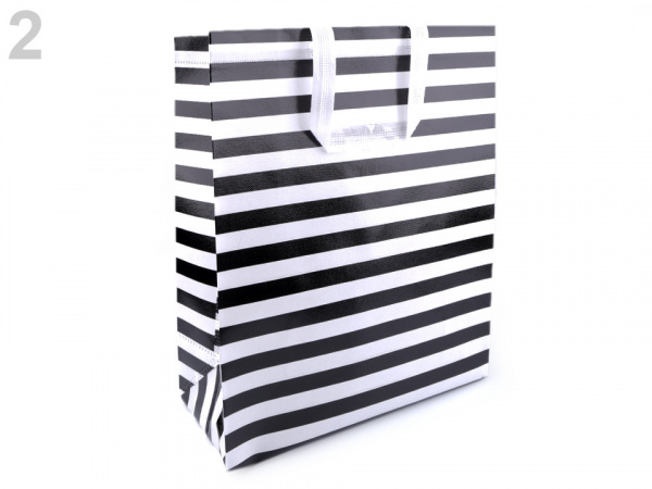 Nákupní taška s pruhy velká 33x45 cm omyvatelná