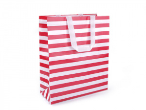 Nákupní taška s pruhy střední 28x39 cm omyvatelná