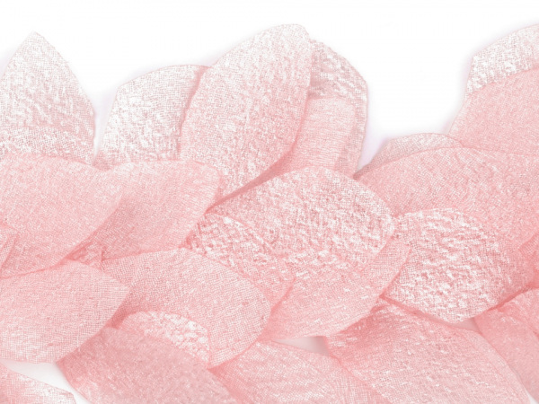 Prýmek lístky / květy na monofilu šíře 100 mm s perleťovým efektem