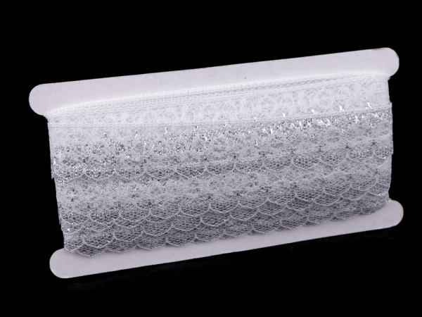 Silonová krajka s lurexem šíře 25 mm