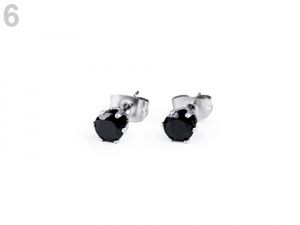 Náušnice s broušenými kamínky z nerezové oceli