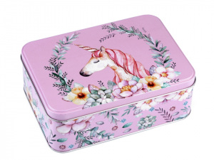 Plechová krabice jednorožec velká