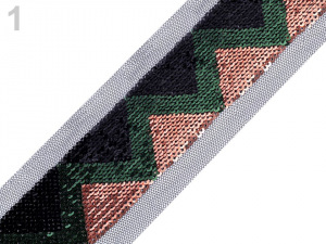 Flitrový prýmek na monofilu šíře 40 mm