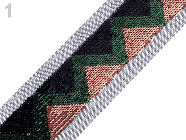 Flitrový prýmek na monofilu šíře 40 mm