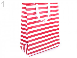 Nákupní taška s pruhy velká 33x45 cm omyvatelná