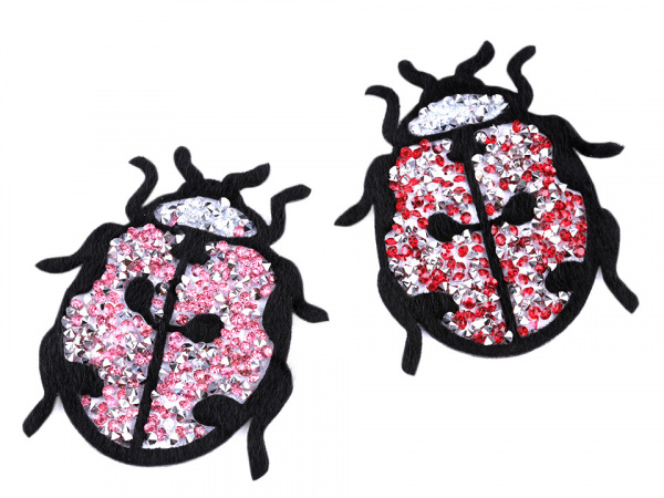 Velká nažehlovačka beruška s kamínky