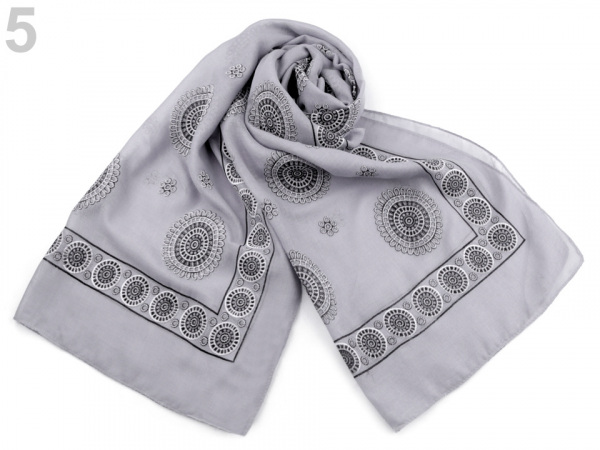 Šála mandala 65x185 cm