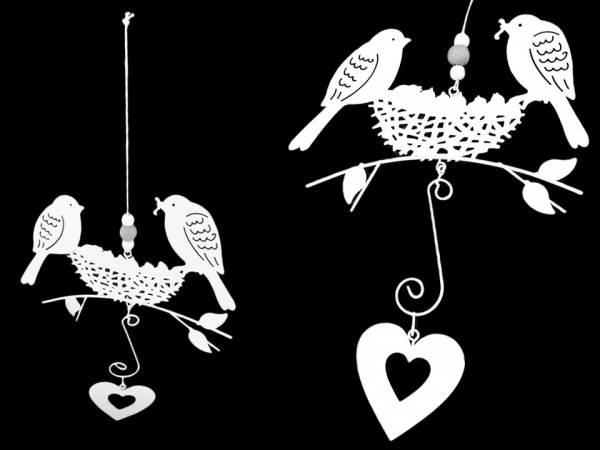 Kovová dekorace / girlanda ptáčci k zavěšení