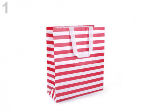 Nákupní taška s pruhy malá 23,5x32,5 cm omyvatelná