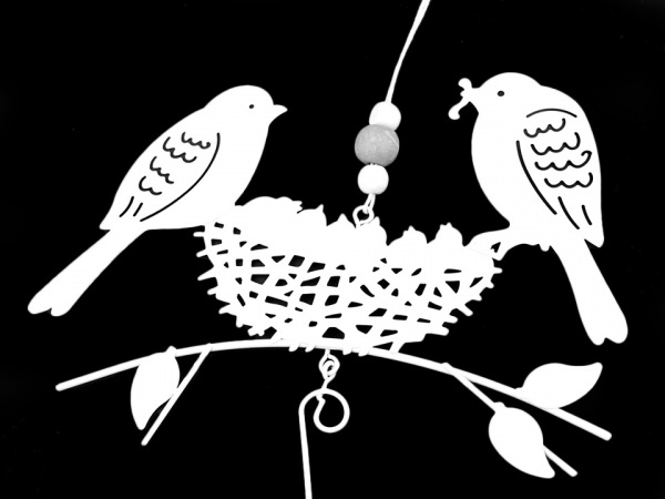 Kovová dekorace / girlanda ptáčci k zavěšení